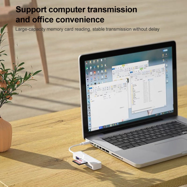4合一 MS卡+SD卡+TF卡+USB2.0讀卡器 適用於Type-C設備
