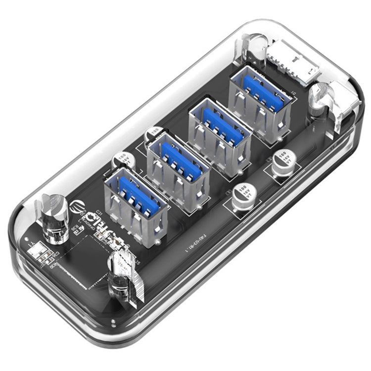 ORICO F4U 4口USB 3.0接口5Gbps傳輸HUB集線器 帶藍色LED指示燈