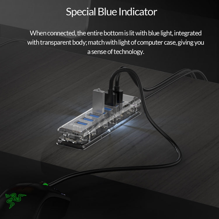 ORICO F7U 7口USB 3.0接口5Gbps傳輸HUB集線器 帶藍色LED指示燈