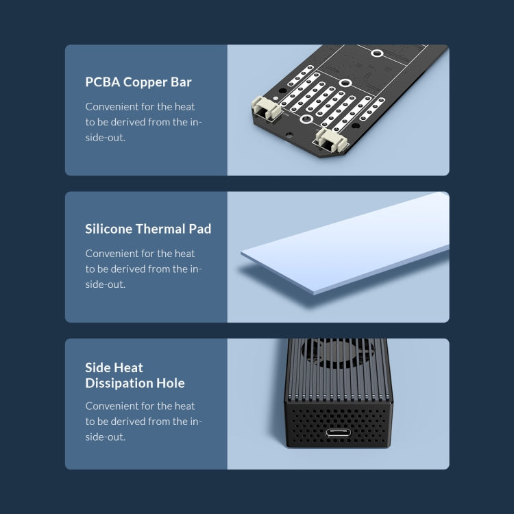 ORICO M2PVC3-G20-GY-BP USB3.2 20Gbps M.2 NVMe SSD硬盤盒