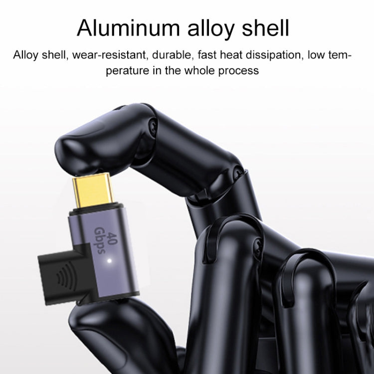 100W Type-C公轉母 彎頭磁吸充電轉接頭