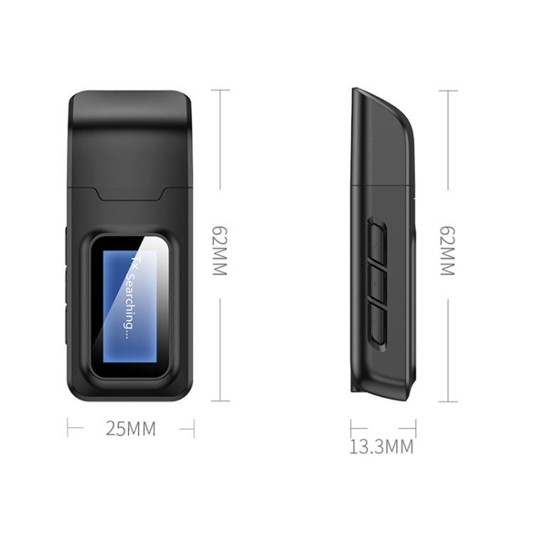 T11B 二合一 USB藍牙5.0發射接收音頻適配器 帶LCD屏幕