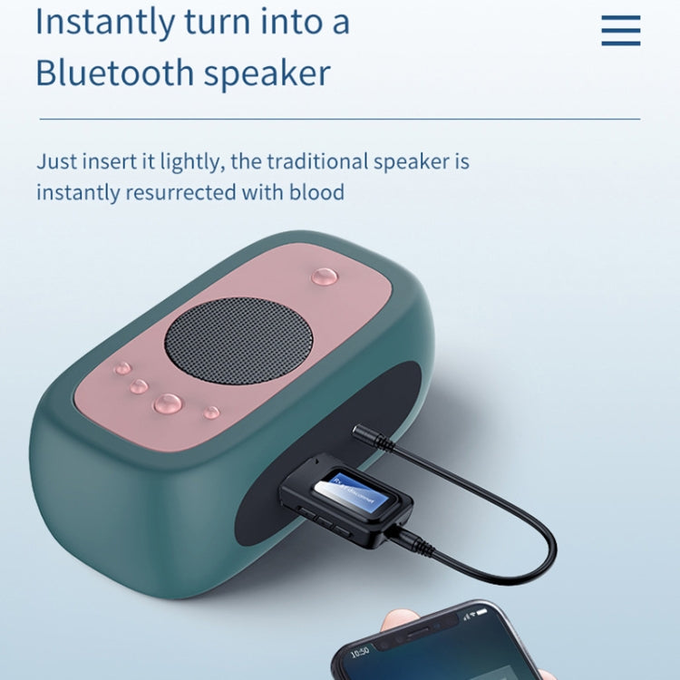 T11B 二合一 USB藍牙5.0發射接收音頻適配器 帶LCD屏幕