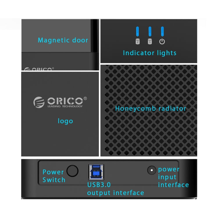 ORICO DS200U3 磁吸式3.5英寸USB3.0硬盤櫃