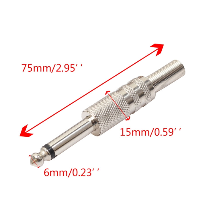 10個一賣 6.5mm鋅合金焊接式插頭音頻連接器 6.35音頻插頭 3045款式
