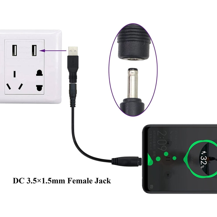 10個一賣 3.5 x 1.35mm 轉 USB 2.0 DC電源插頭連接器