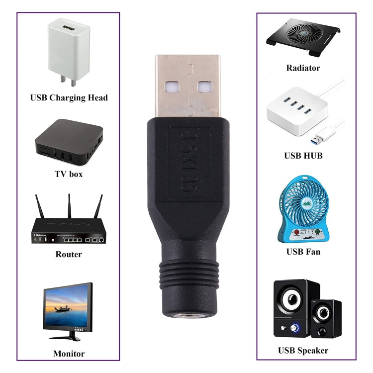 10個一賣 3.5 x 1.35mm 轉 USB 2.0 DC電源插頭連接器
