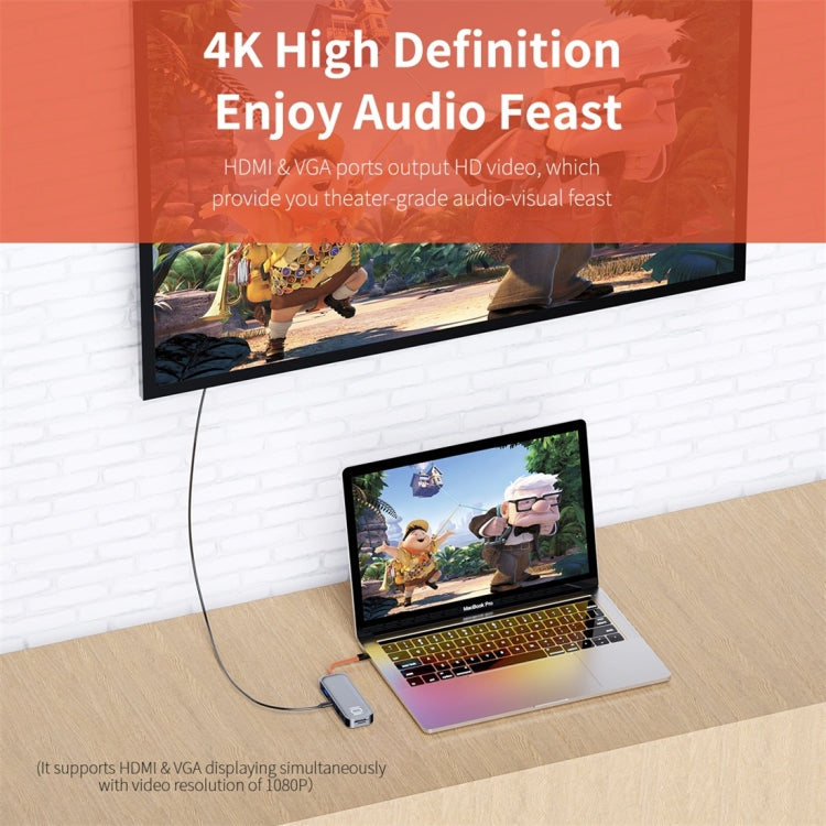 ROCK TR01 Type-C轉HDMI+VGA 十合一多功能擴展塢