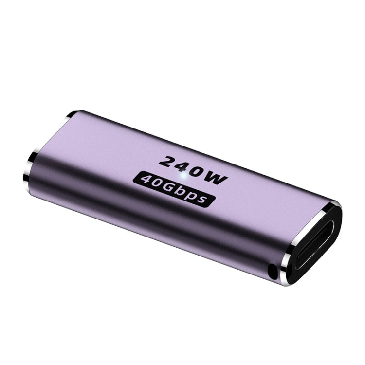 240W Type-C母頭轉Type-C母頭40Gbps直頭轉接頭帶燈