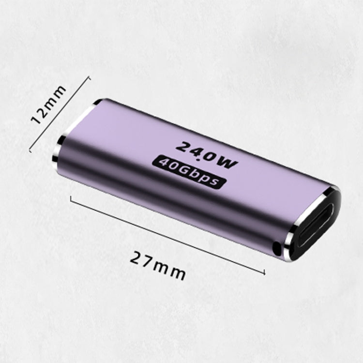 240W Type-C母頭轉Type-C母頭40Gbps直頭轉接頭帶燈