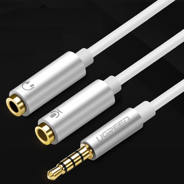 Ugreen綠聯 3.5mm公頭轉2個3.5mm母頭音頻線 耳麥二合一音頻轉接線