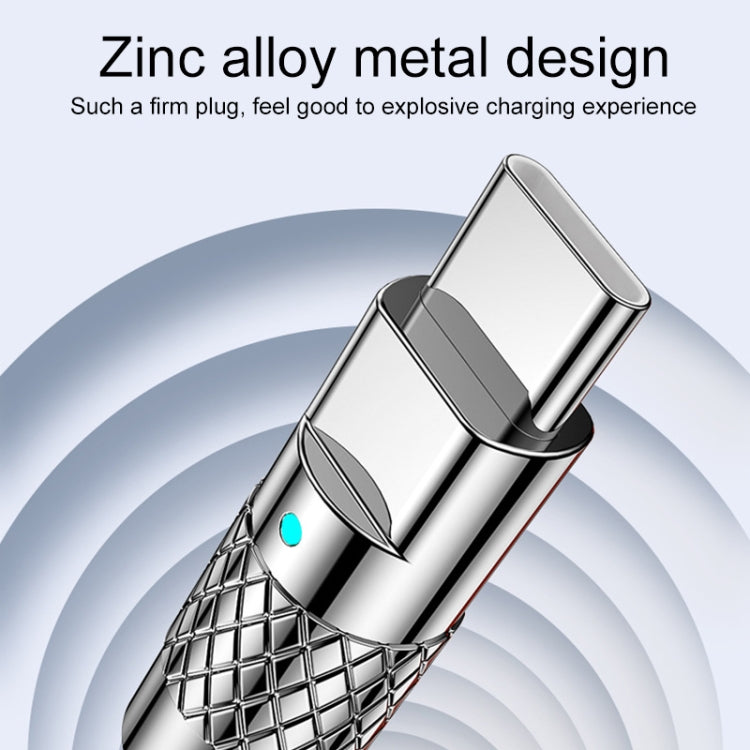 機甲系列 6A 120W USB轉Type-C 金屬頭硅膠快充線 1.2米