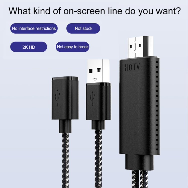 7563s Type-C母頭轉2K HDMI公頭 高清視頻轉換器線，線長：1m