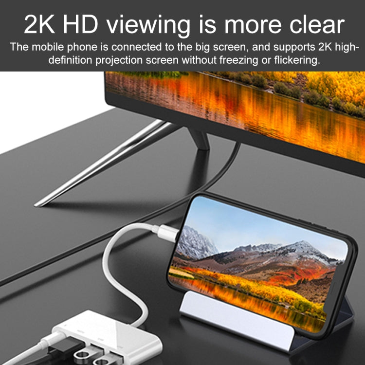 75216 4合一 8 Pin轉HDMI+8 Pin充電+2個USB接口 高清視頻轉換器