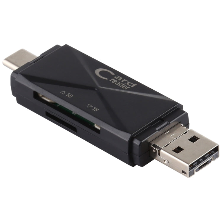 Type-C+SD+TF+Micro USB轉USB2.0讀卡器