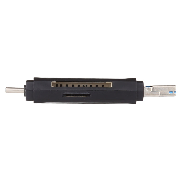 Type-C+SD+TF+Micro USB轉USB3.0讀卡器
