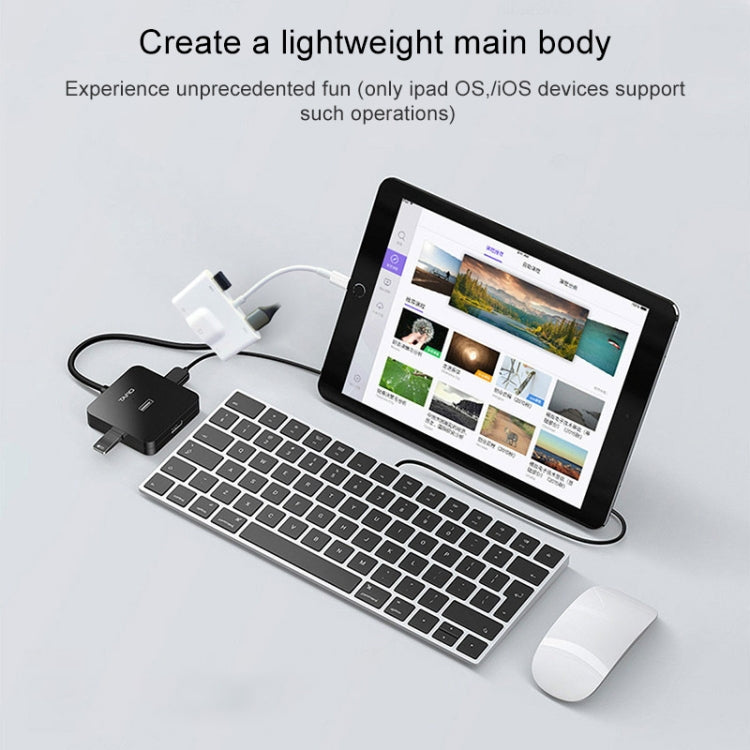 NK-1033 5合一 8 Pin公頭轉雙USB+3.5mm AUX+以太網+8 Pin電源母頭 適配器