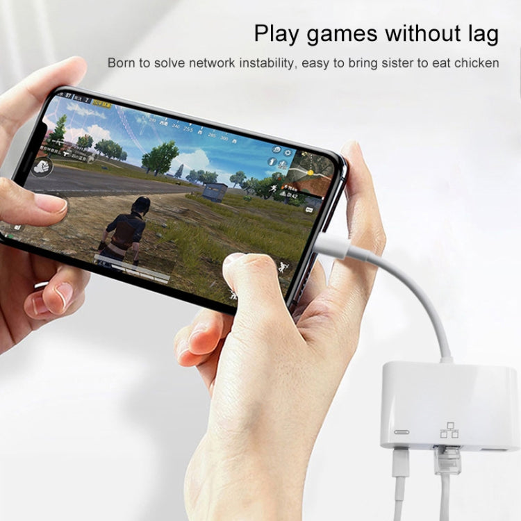 NK-107 3合一 8 Pin公頭轉USB+千兆以太網+8 Pin電源母頭 適配器