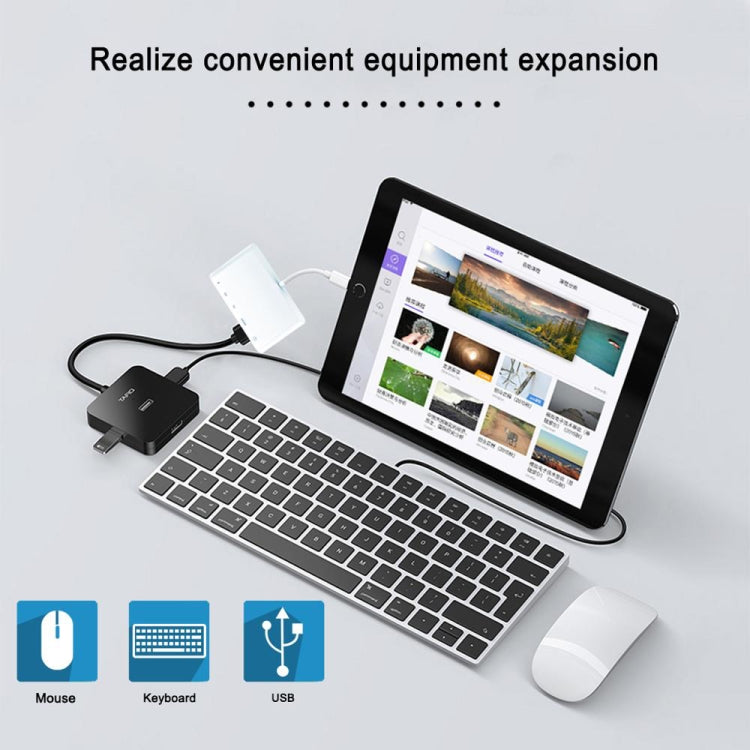 5合一 8 Pin公頭轉USB+HDMI+TF/SD卡槽+8 Pin電源母頭 OTG数字AV適配器