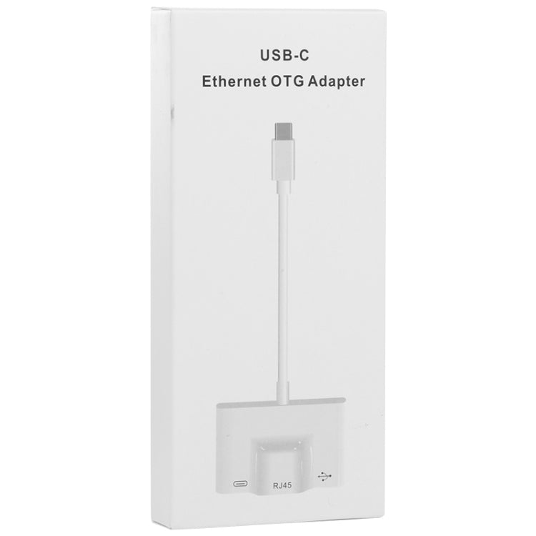 3合一 Type-C公頭轉USB+百兆RJ45以太網口+Type-C電源母頭 適配器