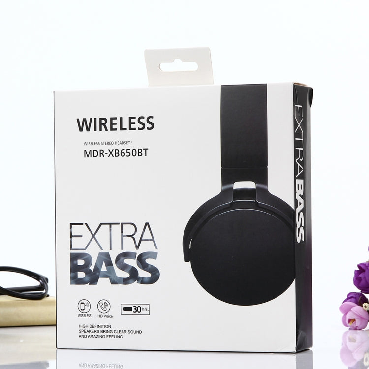 MDR-XB650 頭戴式藍牙耳機, 內置藍牙無線傳輸，支持3.5mm音頻輸入&免提通話&TF卡&FM功能