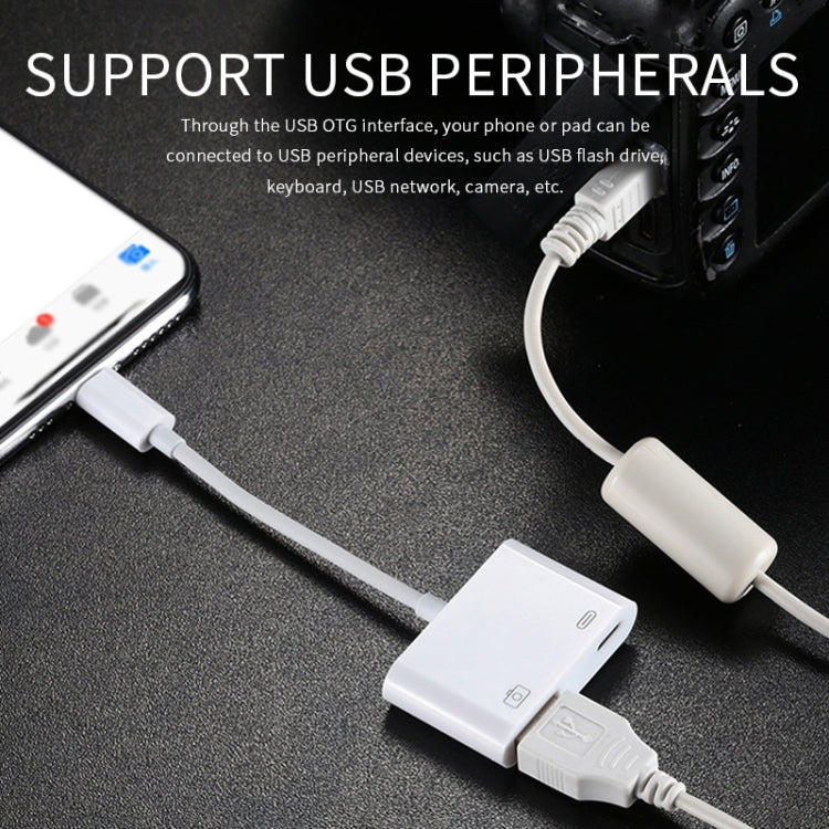 8 Pin 轉 USB & 8 Pin 數據充電轉接線 長度:11cm 支持iOS9.2及以上系統