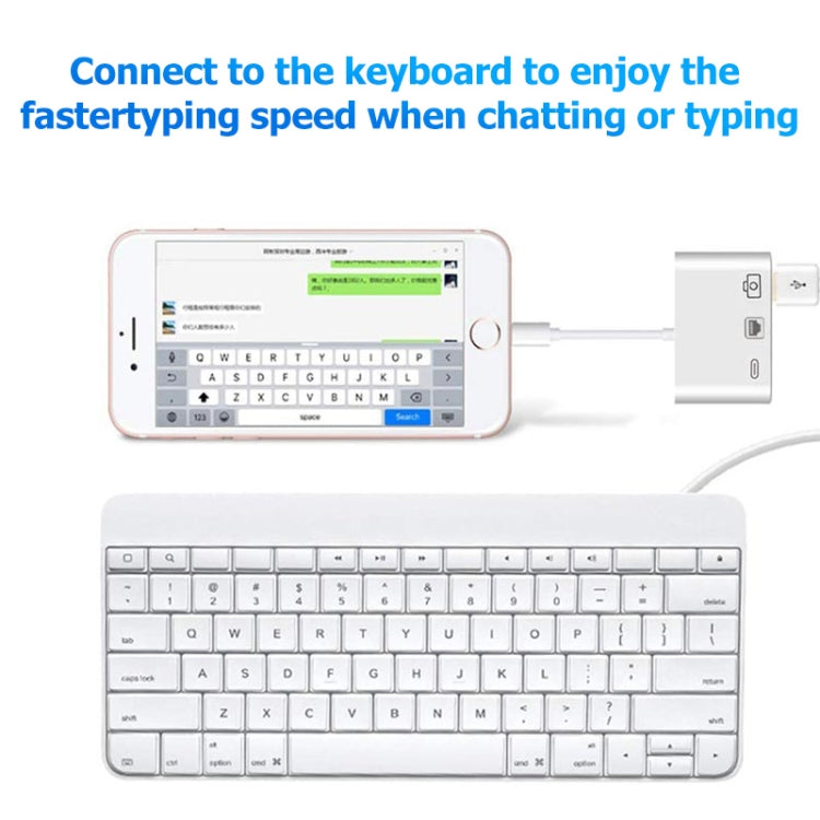 NK-107 3合一 網線端口+USB+8 Pin充電母頭接口轉8 Pin公頭 OTG数字視頻轉換器線