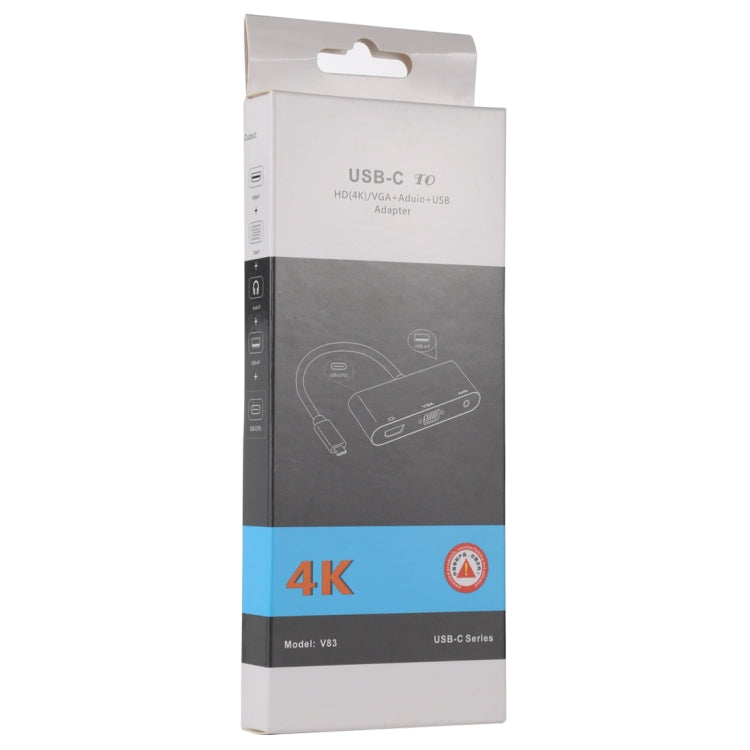 V83 Type-C轉4K HDMI / VGA+3.5mm音頻+USB 多功能適配器