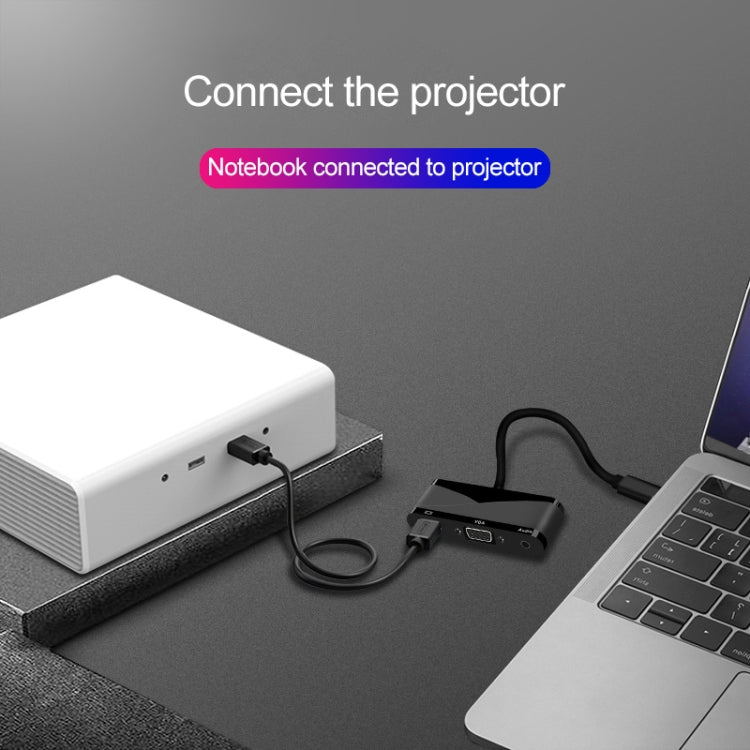 V83 Type-C轉4K HDMI / VGA+3.5mm音頻+USB 多功能適配器