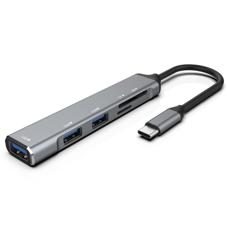 C-805 5合一 Type-C轉3個USB 3.0+TF/SD卡讀卡器適配器