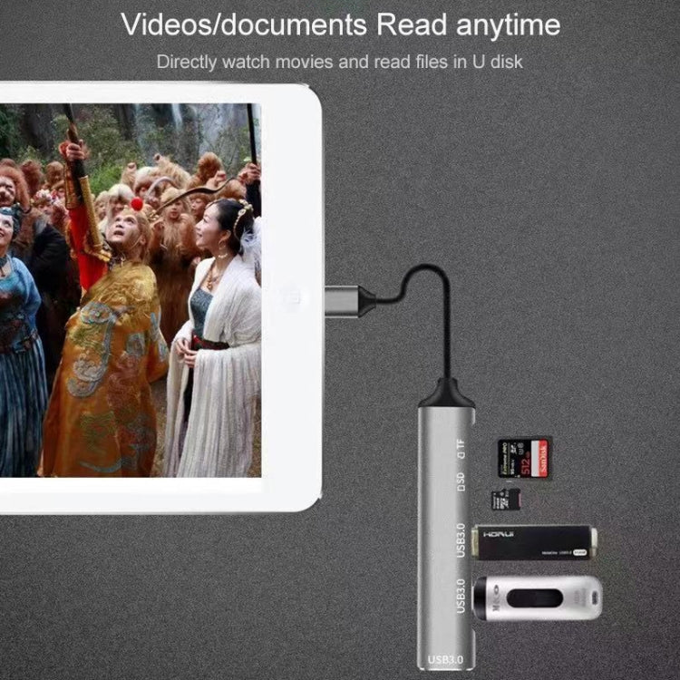 C-805 5合一 Type-C轉3個USB 3.0+TF/SD卡讀卡器適配器