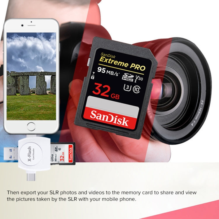 X-Flash R01 3合一 8 Pin+Type-C+Micro USB接口 SD / TF卡讀卡器