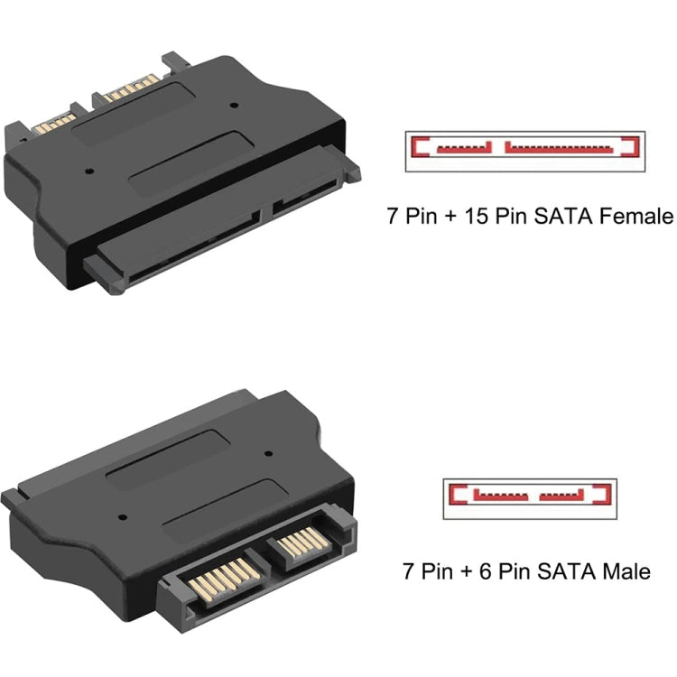 SATA 22 Pin母 轉 SLIMLINE SATA 13 Pin公 光驅位轉接頭