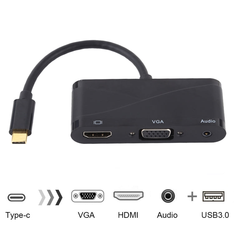 USB2.0+音頻接口+VGA+HDMI 轉 Type-C HUB適配器