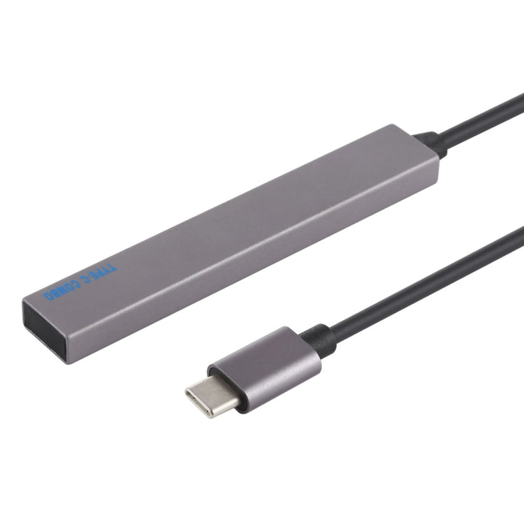 T-809B TF卡讀卡器+3xUSB 3.0接口 轉Type-C HUB集線器 線長：13厘米