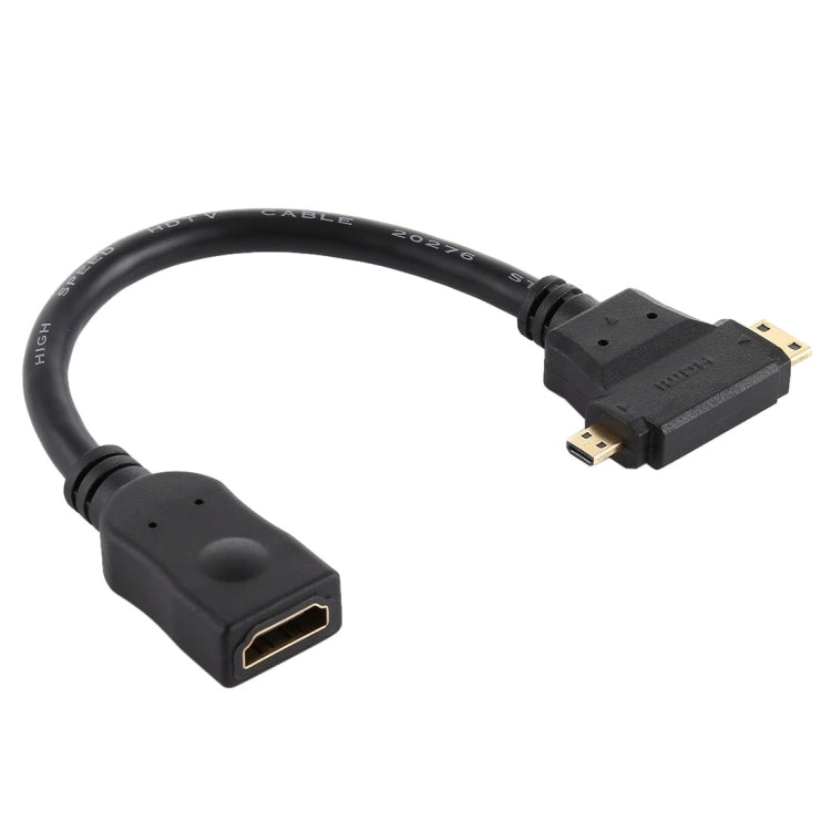 HDMI母頭 轉 Mini HDMI + Micro HDMI T型短線