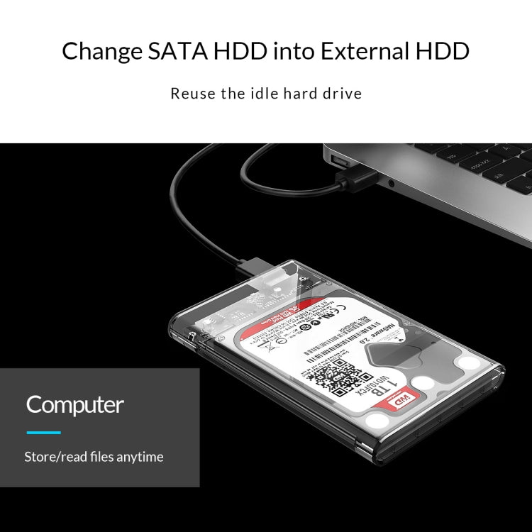 ORICO 2139C3-G2 SATA 2.5 inch USB3.1 Gen2 Type-C接口透明外置机械硬盤盒，支持存儲容量：4TB