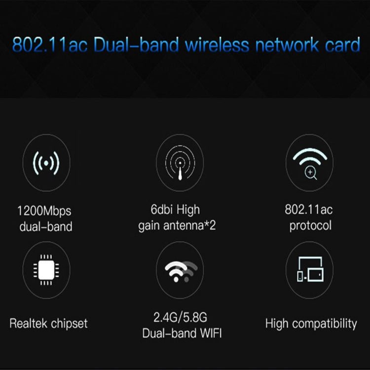 EDUP EP-9607 PCI-E 1200M 雙天線無線網卡帶2根外置天線