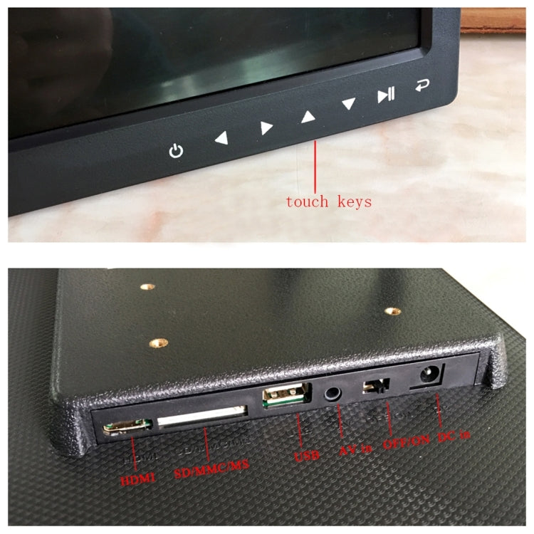 17英寸 LED显示多媒體數碼相框 帶7鍵觸摸控制/支架/遙控 全志方案 美規/歐規/英規