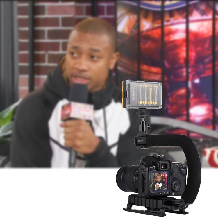 PULUZ   U/C型手提攝像穩定器支架套裝 PU3006+補光燈PU4096