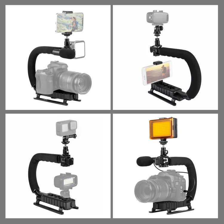 PULUZ   U/C型手提攝像穩定器支架套裝 PU3006+補光燈PU4096+麥克風PU3017