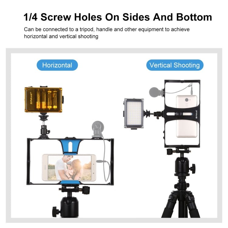 PULUZ 手機錄像視頻拍攝直播兔籠PU3007 +帶補光燈PU4096+轉接支架PU211