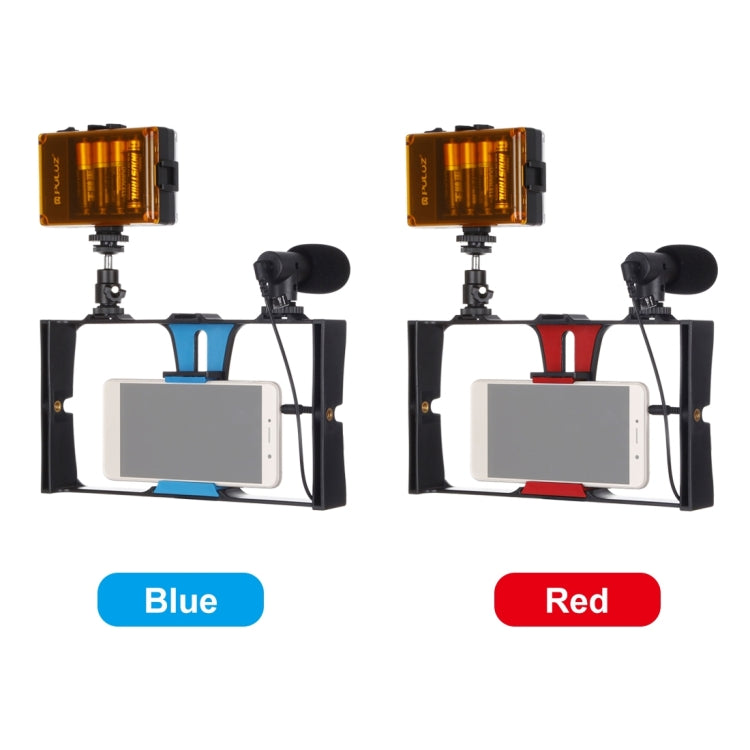 PULUZ 手機錄像視頻拍攝直播兔籠PU3007 +麥克風PU3017+帶補光燈PU4096+轉接支架PU211