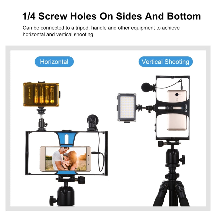 PULUZ 手機錄像視頻拍攝直播兔籠PU3007 +麥克風PU3017+帶補光燈PU4096+轉接支架PU211