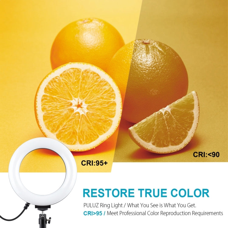 PULUZ 6.2英寸可調光LED環形攝影燈補光燈+桌面三腳支架