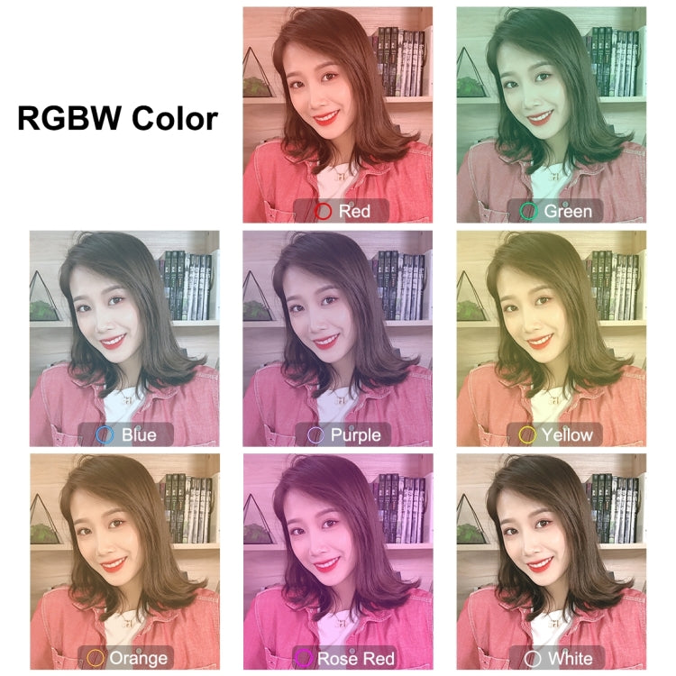 PULUZ 6.2 英寸16cm可調光 8色 RGBW LED環形攝影燈補光燈PU432B+ 桌面支架套裝PU390