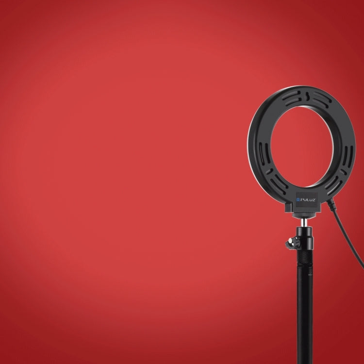 PULUZ 4.7 英寸12cm可調光8色 RGBW LED環形攝影燈補光燈PU431B+ 桌面三腳支架套裝PU408