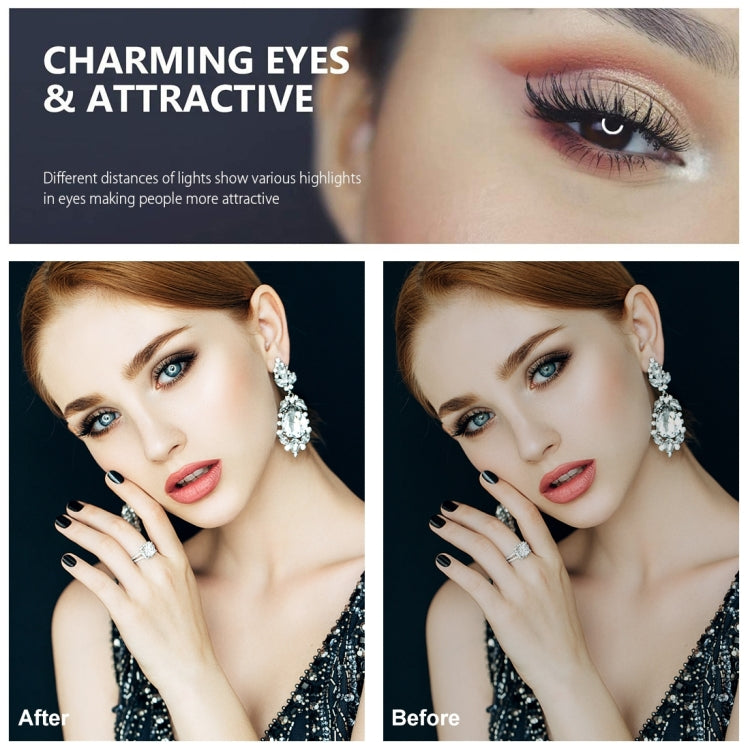 PULUZ 4.7 英寸12cm可調光8色 RGBW LED環形攝影燈補光燈PU431B+ 桌面三腳支架套裝PU408