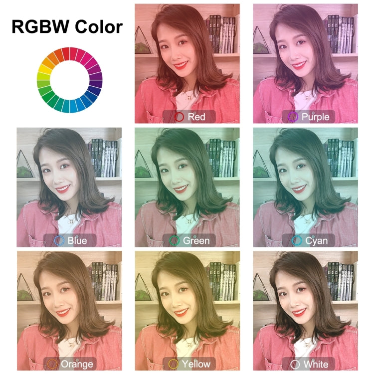 PULUZ  10.2英寸26cm RGBW可調光 LED環形補光燈PU455B+ PU450B三腳架 直播套裝 帶遙控&手機夾