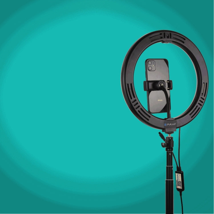 PULUZ  10.2英寸26cm RGBW可調光 LED環形補光燈PU455B+ PU450B三腳架 直播套裝 帶遙控&手機夾